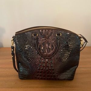 Brahmin Large Duxbury Satchel - Chocolate Brown